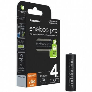 Panasonic Eneloop PRO 4xAA BK-3HCDE/4BE 1