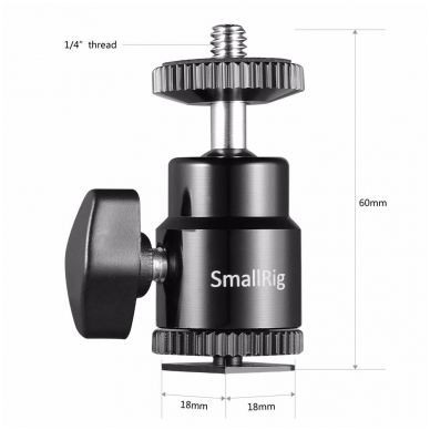 SmallRig 761 Camera Cold shoe Ballhead 1